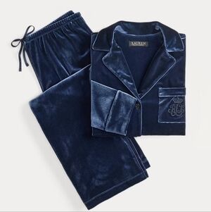 Ralph Lauren Navy Velvet Pajama Set
